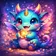 A vibrant anime-style cat avatar with brightly colored fur, large expressive eyes, and a playful expression.